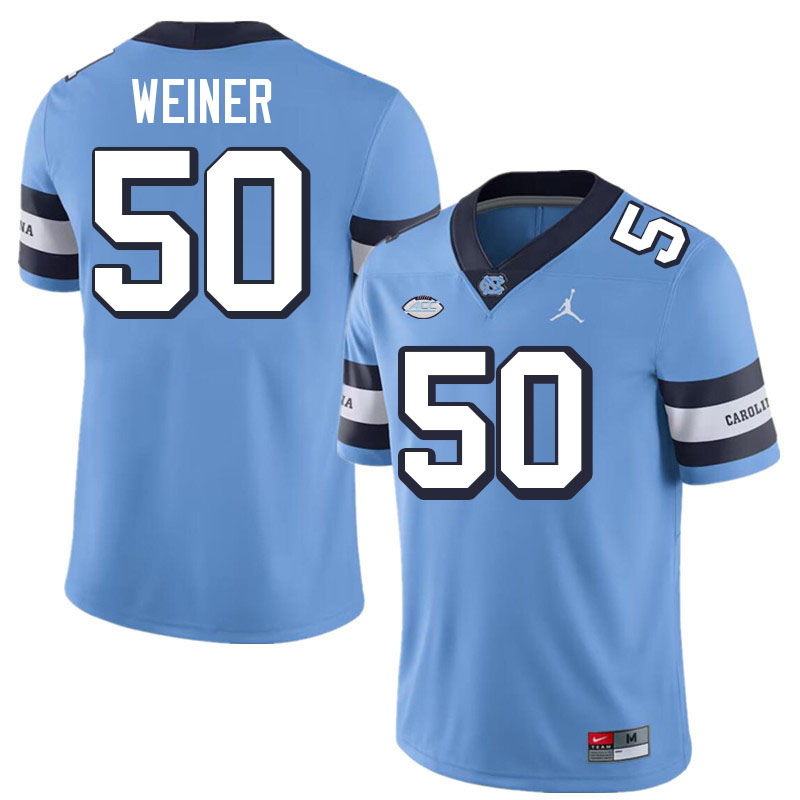 #50 Art Weiner North Carolina Tar Heels Jerseys,Apparels,Uniforms Stitched-Alternate Blue